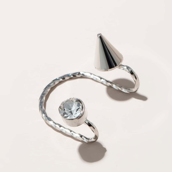 

Rhinestone Cone Ear Cuff, Silver