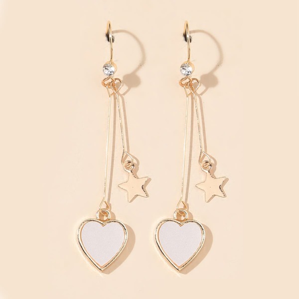

Heart Star Drop Earrings, Gold