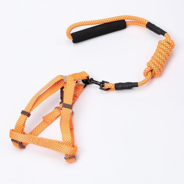 

1pc Dog Harness With Leash, Orange