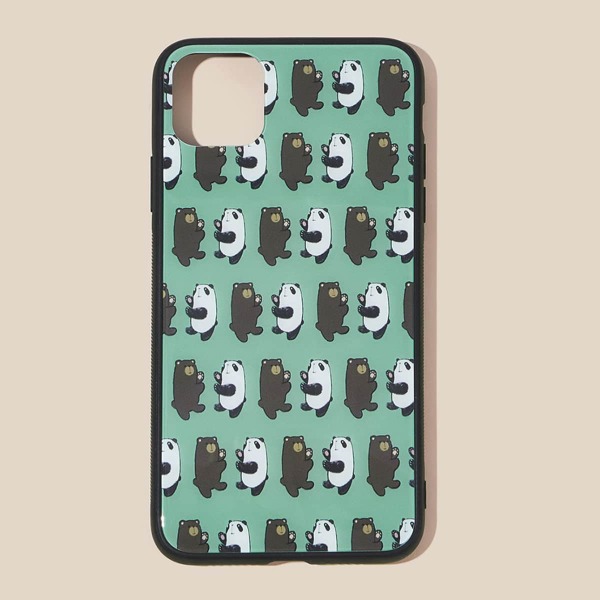

1pc Cartoon Graphic iPhone Case, Green