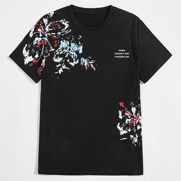 

Men Letter Graphic Tee, Black