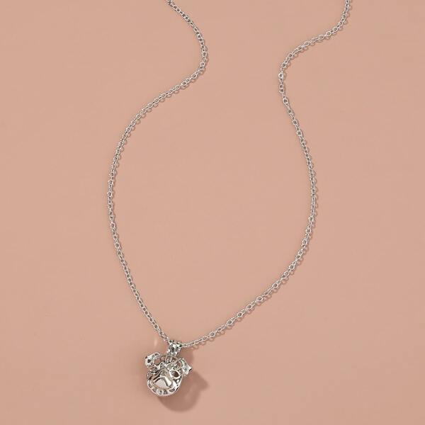 

Pearl Dog Detachable Necklace, Silver