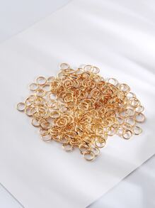 200入組開口圓形首飾配件 - 金黃色 - 查看 1