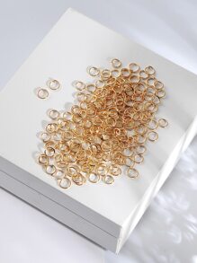 200入組開口圓形首飾配件 - 金黃色 - 查看 2