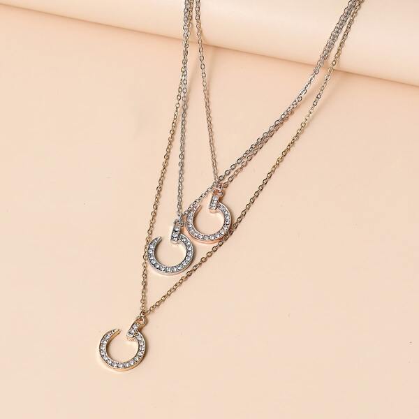 

Rhinestone Decor Layered Necklace, Multicolor