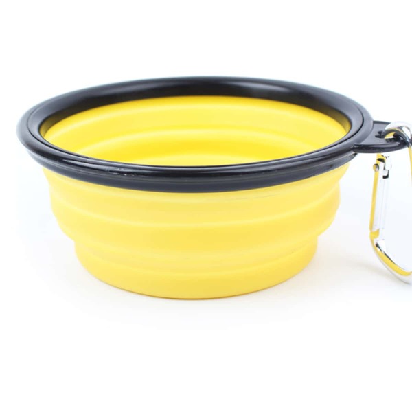 

1pc Dog Outdoor Foldable Food Bowl, Yellow
