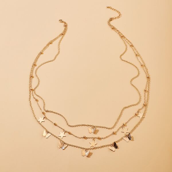 

Butterfly Charm Layered Waist Chain, Gold