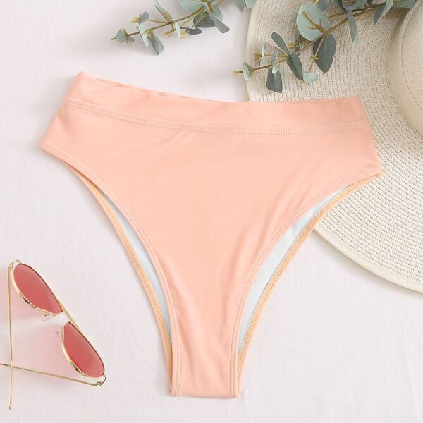 

High Waisted Bikini Panty, Coral pink