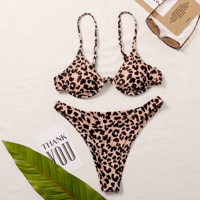 

Allover Graphic Underwired Bikini Swimsuit, Multicolor