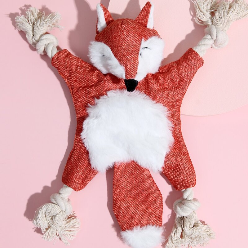 

Fox Shaped Dog Squeaky Toy, Orange