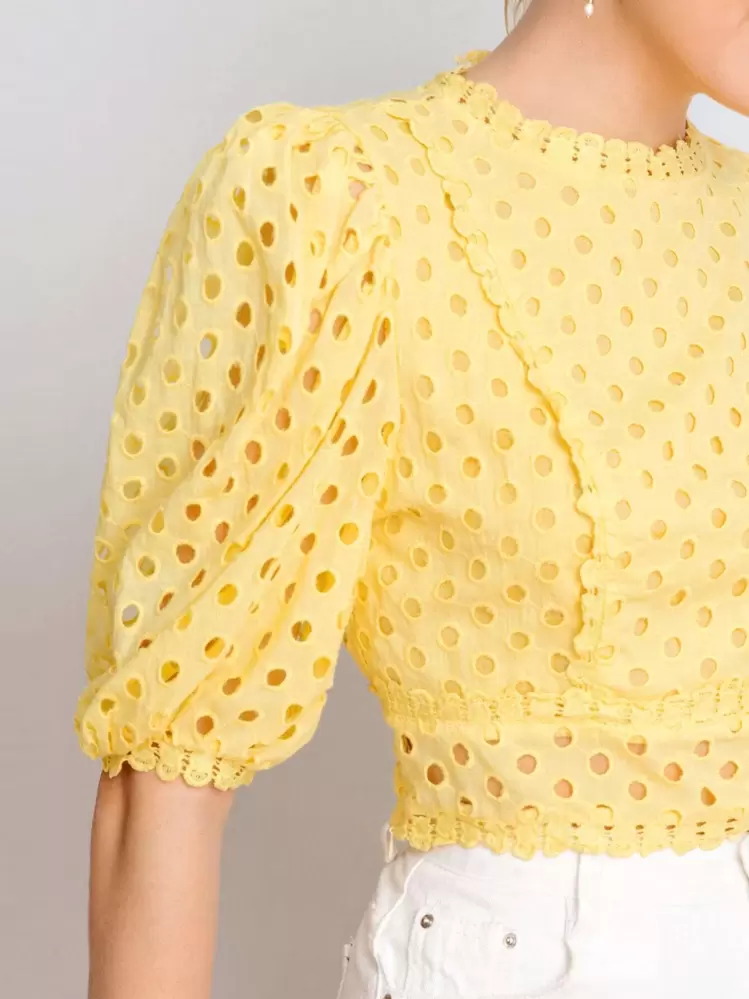 Haut Court Femme Shein Jaune - Taille XS - Camisole Sans Manches En Polyester - Occasion Très Bon état