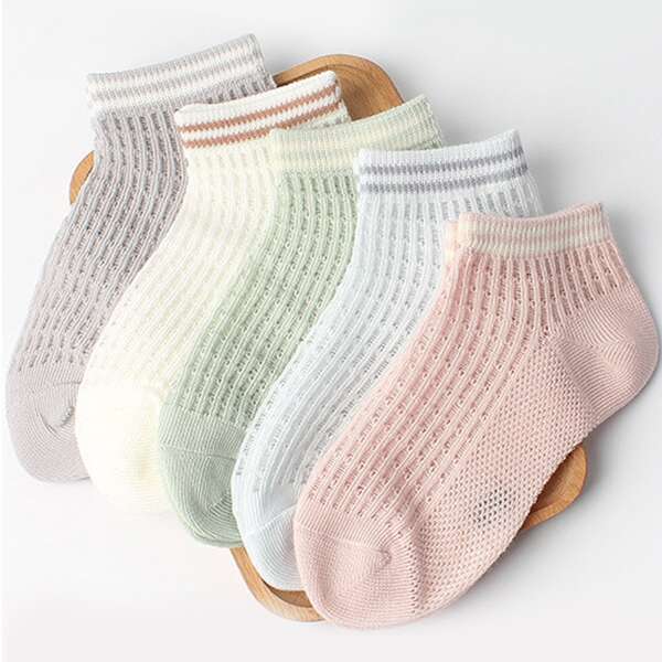 

5pairs Toddler Kids Striped Pattern Socks, Multicolor