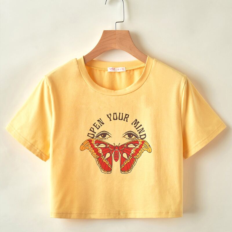 

Eye & Butterfly Tee, Yellow