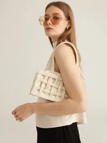 MOTF PREMIUM Top sin manga de cuello alto de rayón - Beis - Ver 8