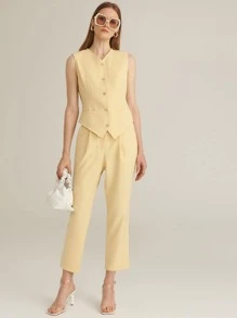 MOTF PREMIUM Conjunto chaleco con pantalones - Amarillo - Ver 1