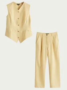 MOTF PREMIUM Conjunto chaleco con pantalones - Amarillo - Ver 6