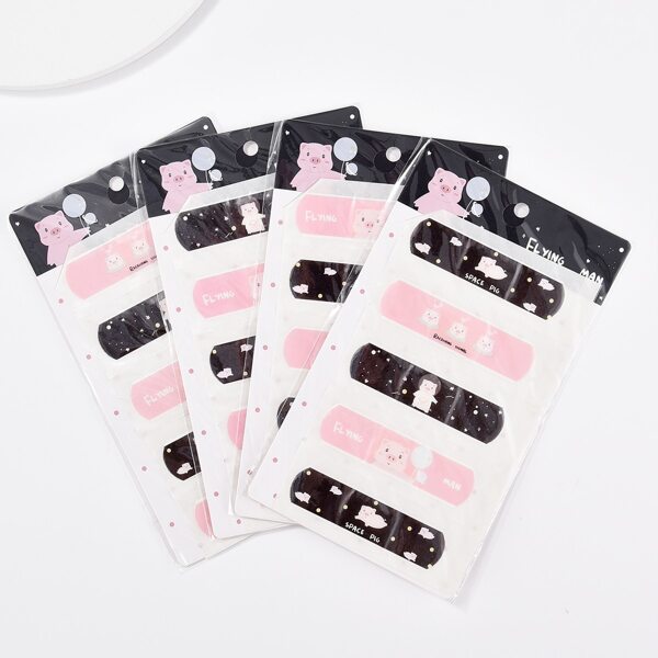 

5sheets Cartoon Pig Print Random Bandage, Multicolor