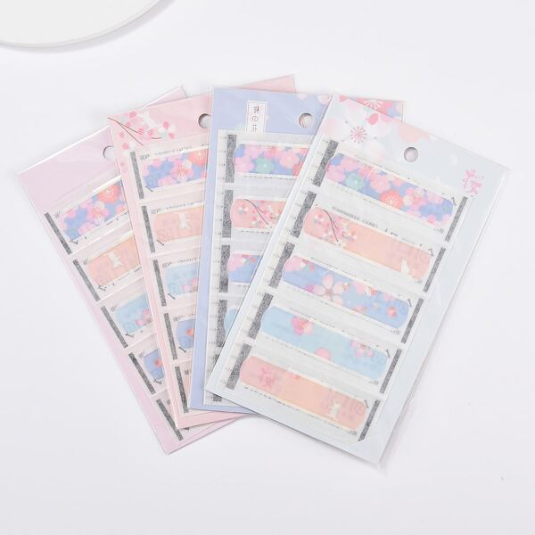 

5sheets Cherry Blossoms Print Random Bandage, Multicolor