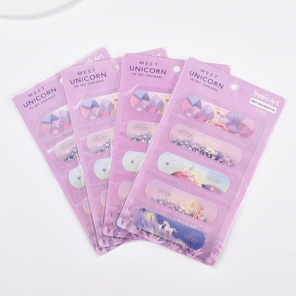 

5sheets Cartoon Graphic Bandage, Multicolor