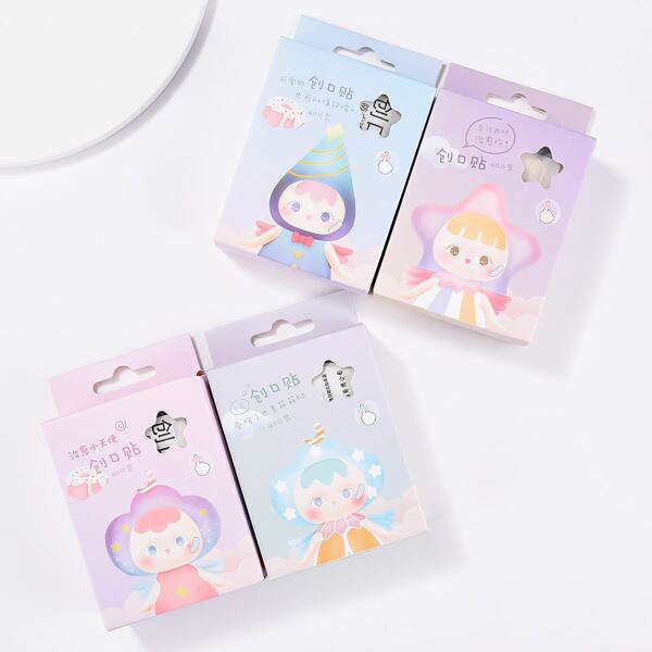 

40pcs Boxed Cartoon Graphic Random Bandage, Multicolor