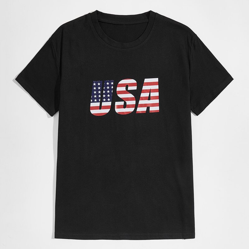 

Guys Stars And Stripes Black Tee