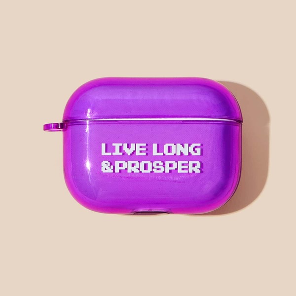 

1pc Pixel Graphic Airpods Pro Case, Purple