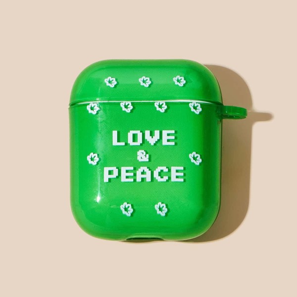 

1pc Pixel Graphic Airpods Case, Green