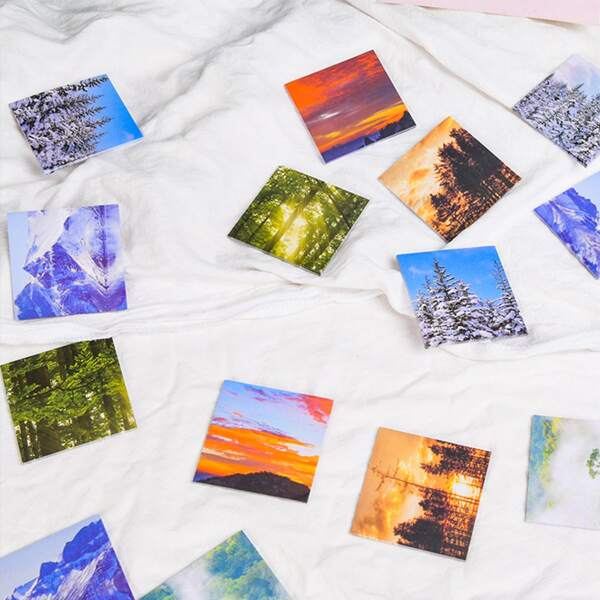 

1pack Scenery Pattern Sticky Note, Multicolor