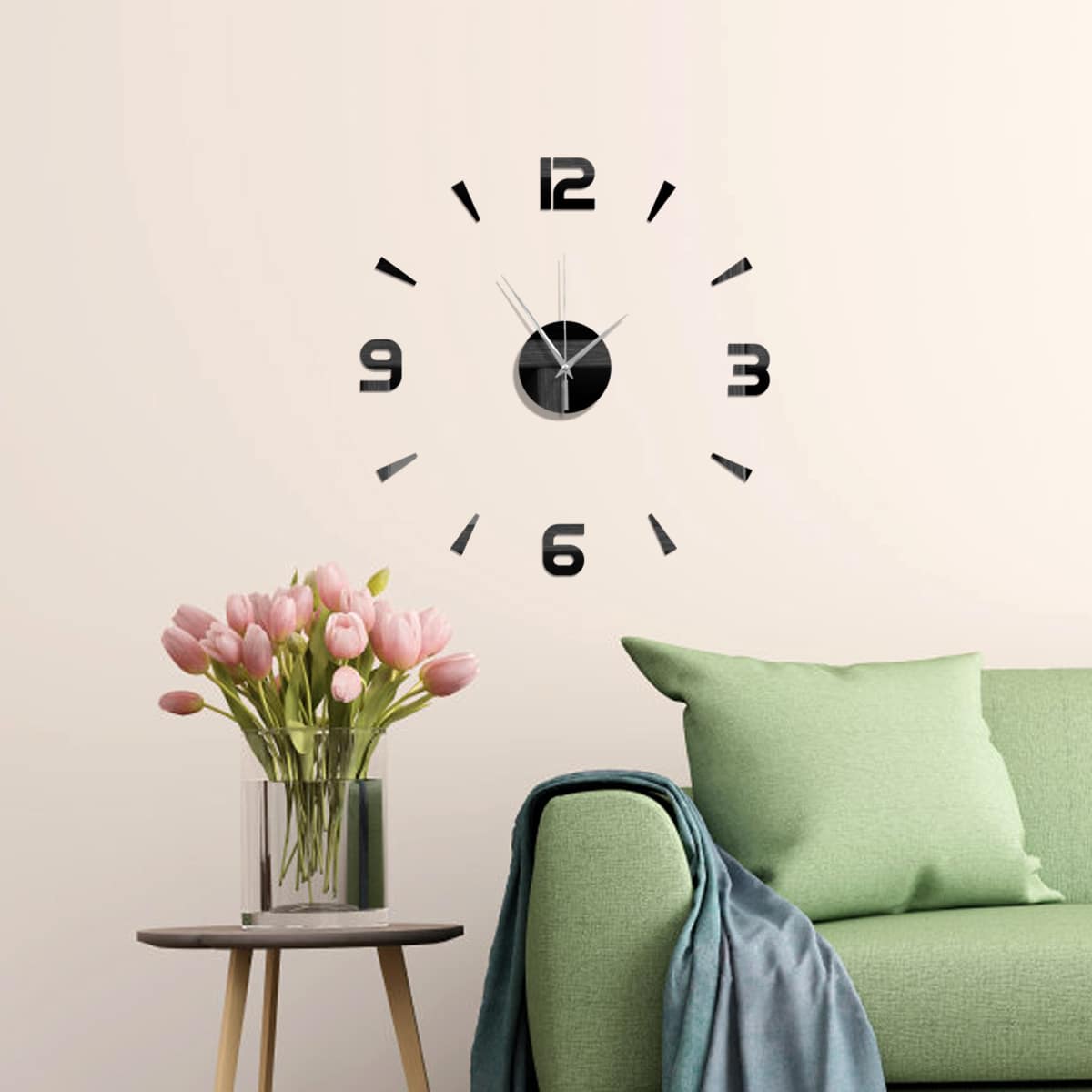 

1pc Mirror Surface Wall Clock, Multicolor
