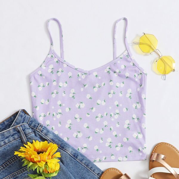 

Ditsy Floral Cami Top, Pastel lilac purple