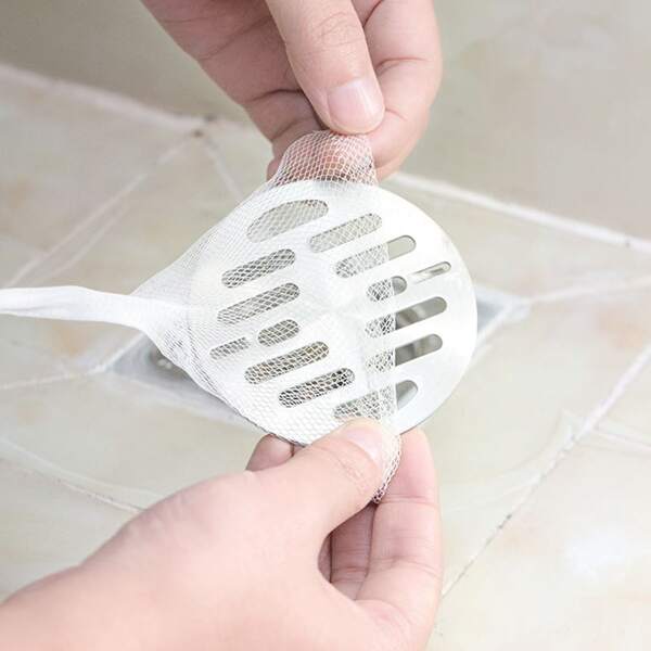 

100pcs Mesh Sewer Filter Bag, White