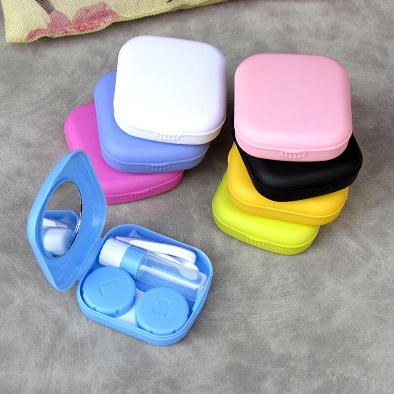 

1pc Solid Random Contact Lens Case, Multicolor