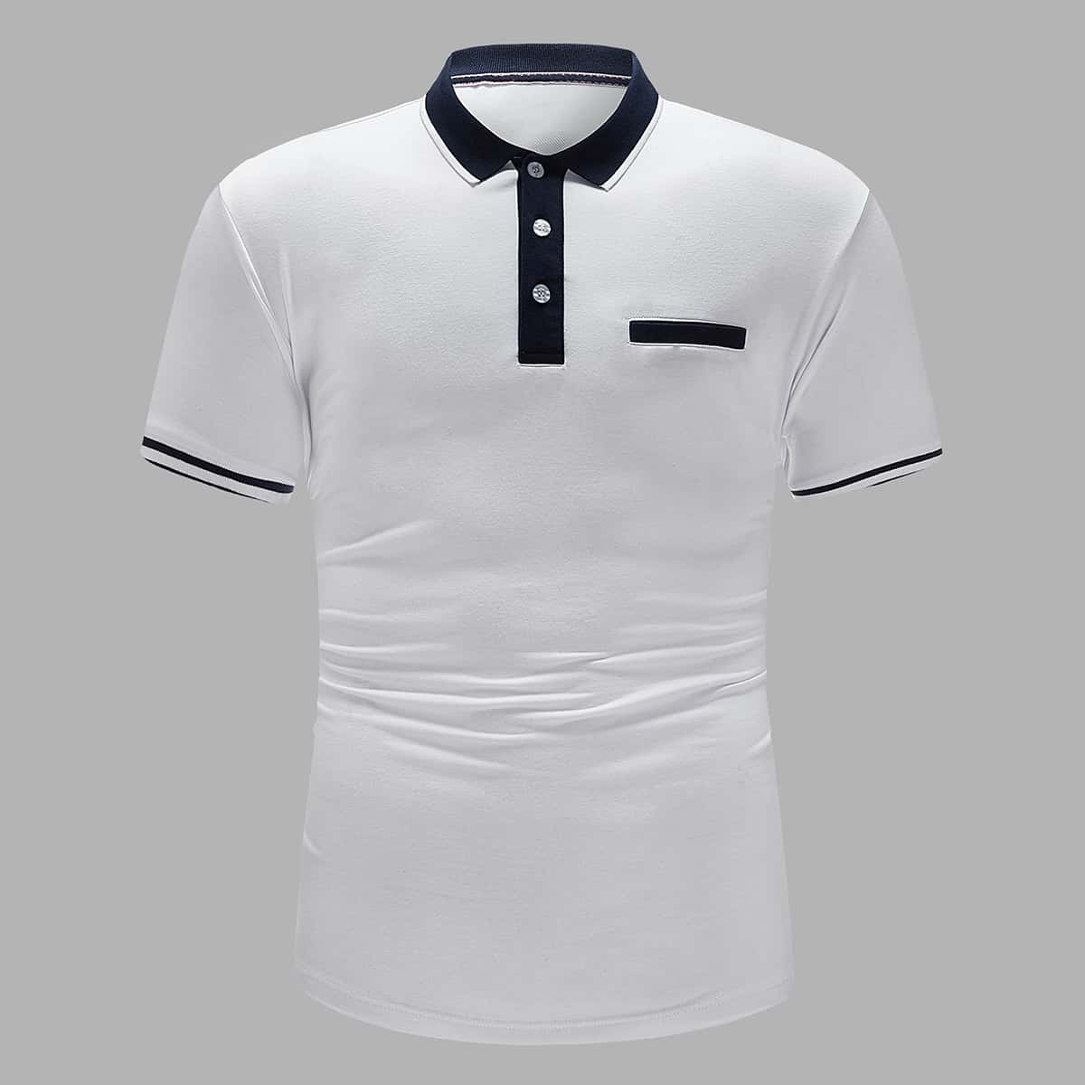 

Guys Contrast Trim Polo Shirt, White