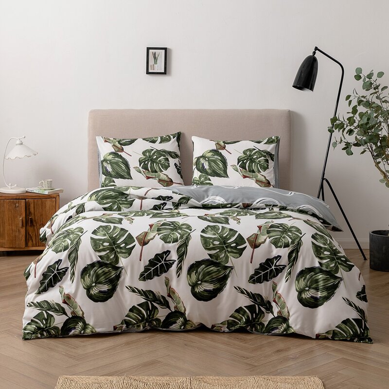 

Tropical Print Bedding Set Without Filler, Multicolor