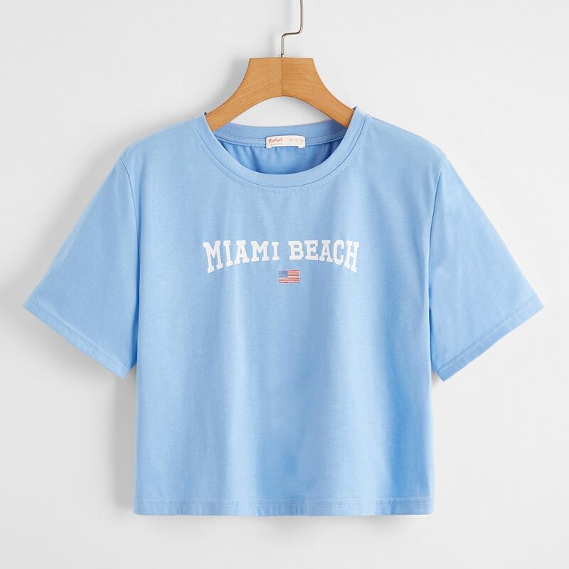 

Letter Graphic Tee, Baby blue