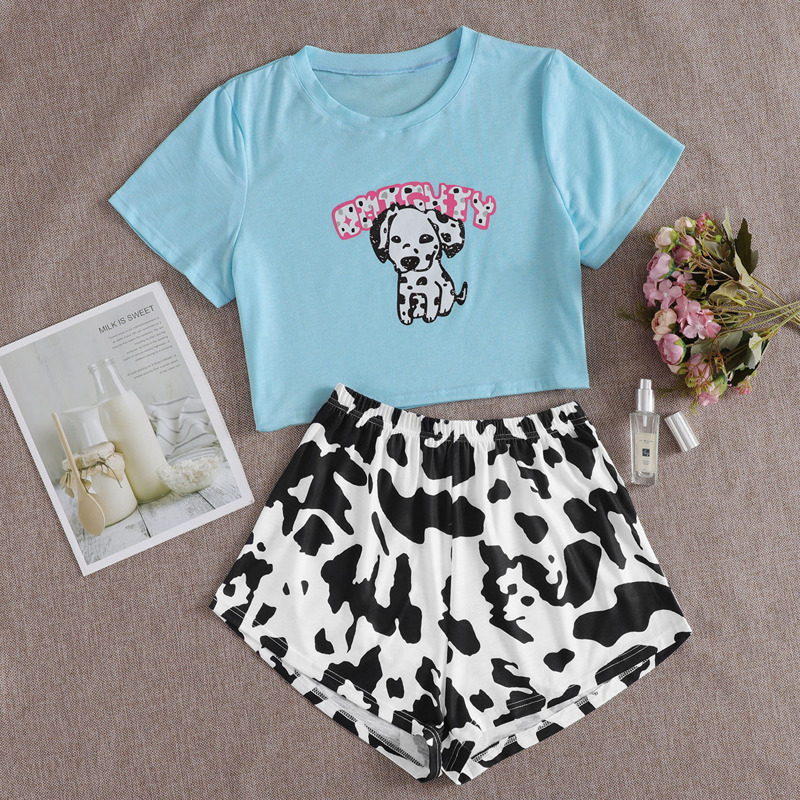

Cartoon Dalmatian Tee & Shorts PJ Set, Multicolor