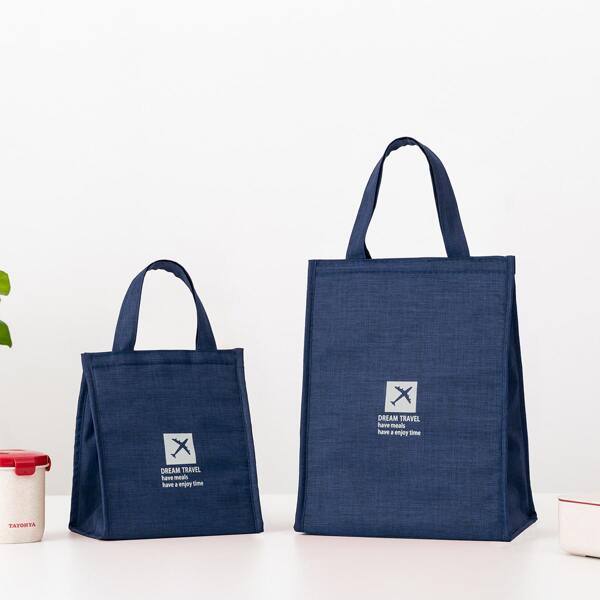 

1pc Lunch Box Insulation Bag, Navy blue