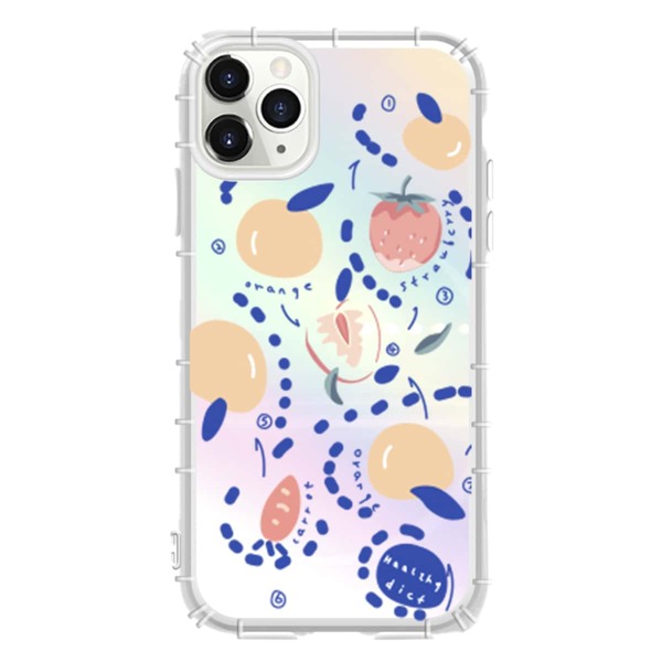 

1pc Peach Print iPhone Case, Multicolor