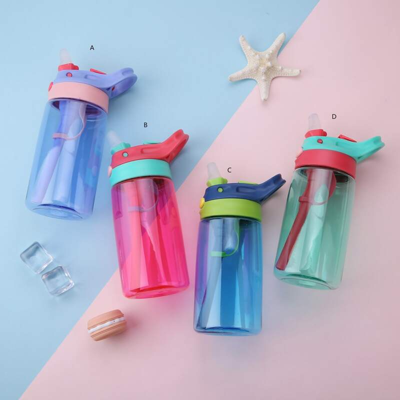 

1pc Portable Straw Bottle, Multicolor