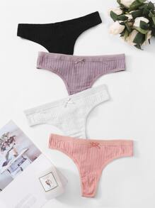 4 piezas set de bragas de canalé - Multicolor - Ver 1