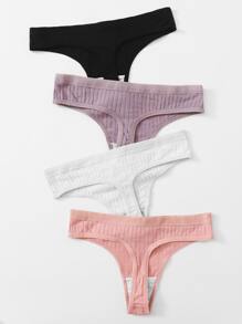 4 piezas set de bragas de canalé - Multicolor - Ver 2