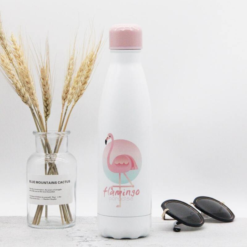 

Flamingo Print Vacuum Cup, White