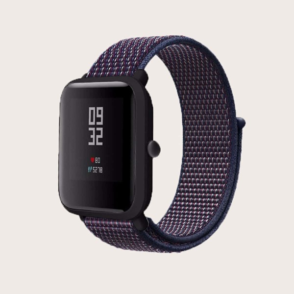

1pc Contrast Binding Velcro Design iWatch Band, Royal blue