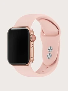 حزام ساعة سيليكون موحدة اللون متوافق مع Apple Watch قطعة واحدة