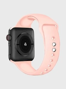 حزام ساعة سيليكون موحدة اللون متوافق مع Apple Watch قطعة واحدة