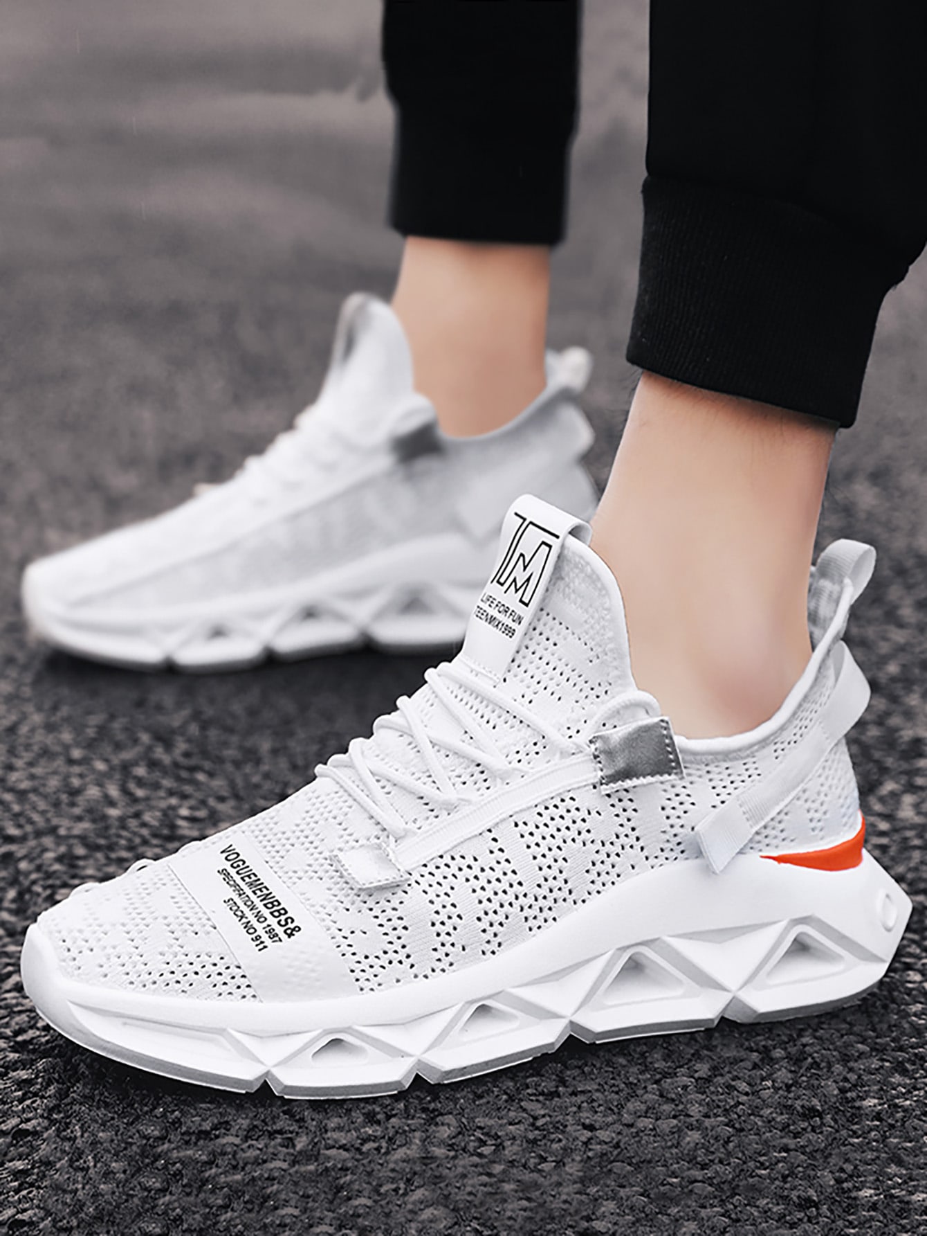 SHIJUNWE Fashion Sneakers Men,Mesh Breathable Lace Up Lightweight Sport Running Shoes