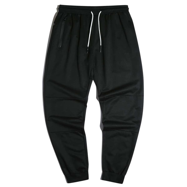 

Men Drawstring Waist Sweatpants, Black