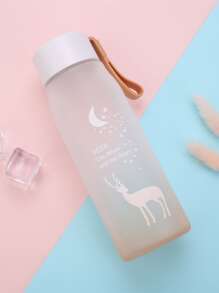 1pc Deer Print Water Bottle - Multicolor - View 3