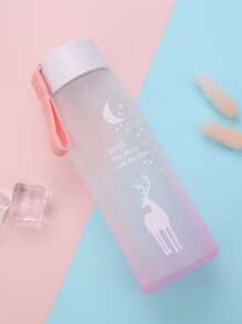 1pc Deer Print Water Bottle - Multicolor - View 4