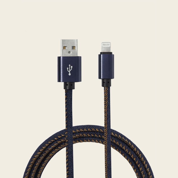 

1pc Braided Line iPhone Data Cable, Blue